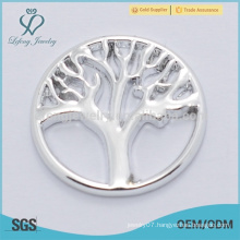 2015 hot sale zinc alloy tree shape plates fit for 30mm floating locket